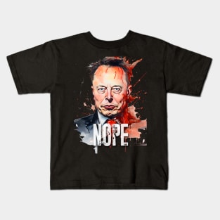 Elon Musk: Incompetence or Poor Leadership on a Dark Background Kids T-Shirt